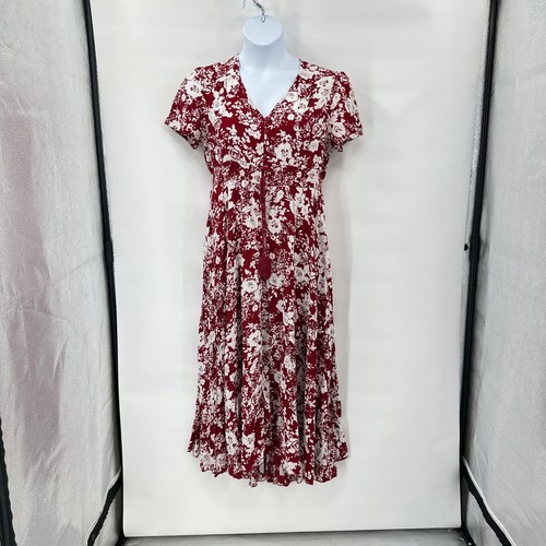 Maxi abito cottagecore rosso - maxi,