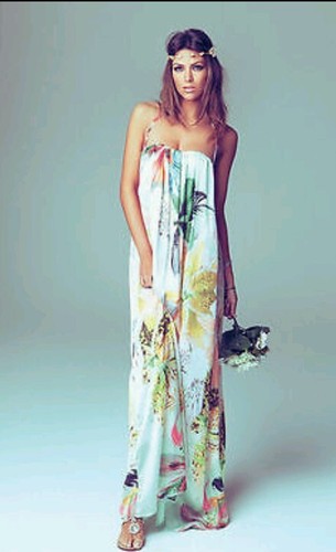 Denny rose abito vestito - rose, lungo