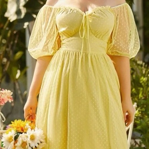 Vestito babydoll giallo - vestito,